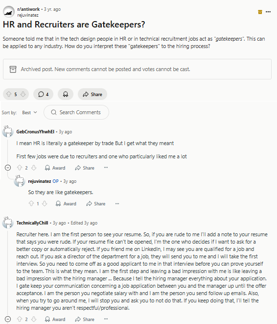 HR Gatekeeper Reddit - Job Seekers Blog - JobStars USA