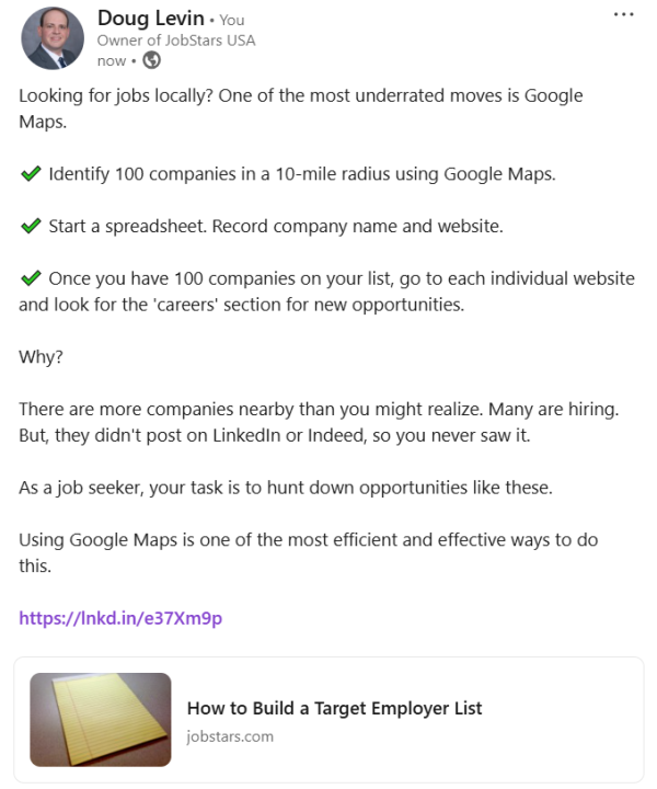 JobStars Employer List