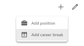 Add Career Break on LinkedIn
