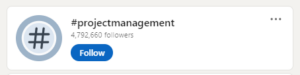 Follow Project Management Hashtag - Using Hashtags on LinkedIn as a Job Seeker - JobStars USA 
