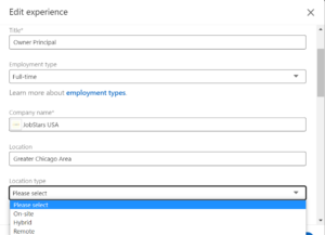 Adding a Location Type on LinkedIn - Job Seekers Blog - JobStars USA