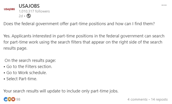 USAJOBS LinkedIn Post - Job Seekers Blog - JobStars USA