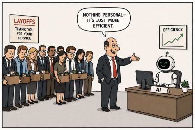 AI Layoffs Cartoon - Job Seekers Blog - JobStars USA