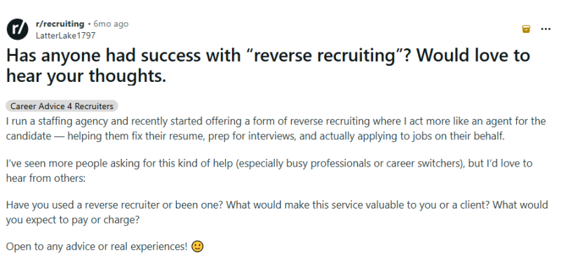 Reverse Recruiting Reddit - Job Seekers Blog - JobStars USA