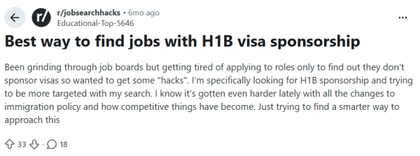 H-1B Visa Reddit - Job Seekers Blog - JobStars USA 
